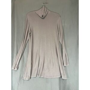 Lock Love Premium Taupe Long Sleeve Turtleneck Tunic Top Size L